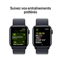 Apple Watch SE (GPS + Cellular) 40mm Midnight Aluminum Case with Ink Sport Loop