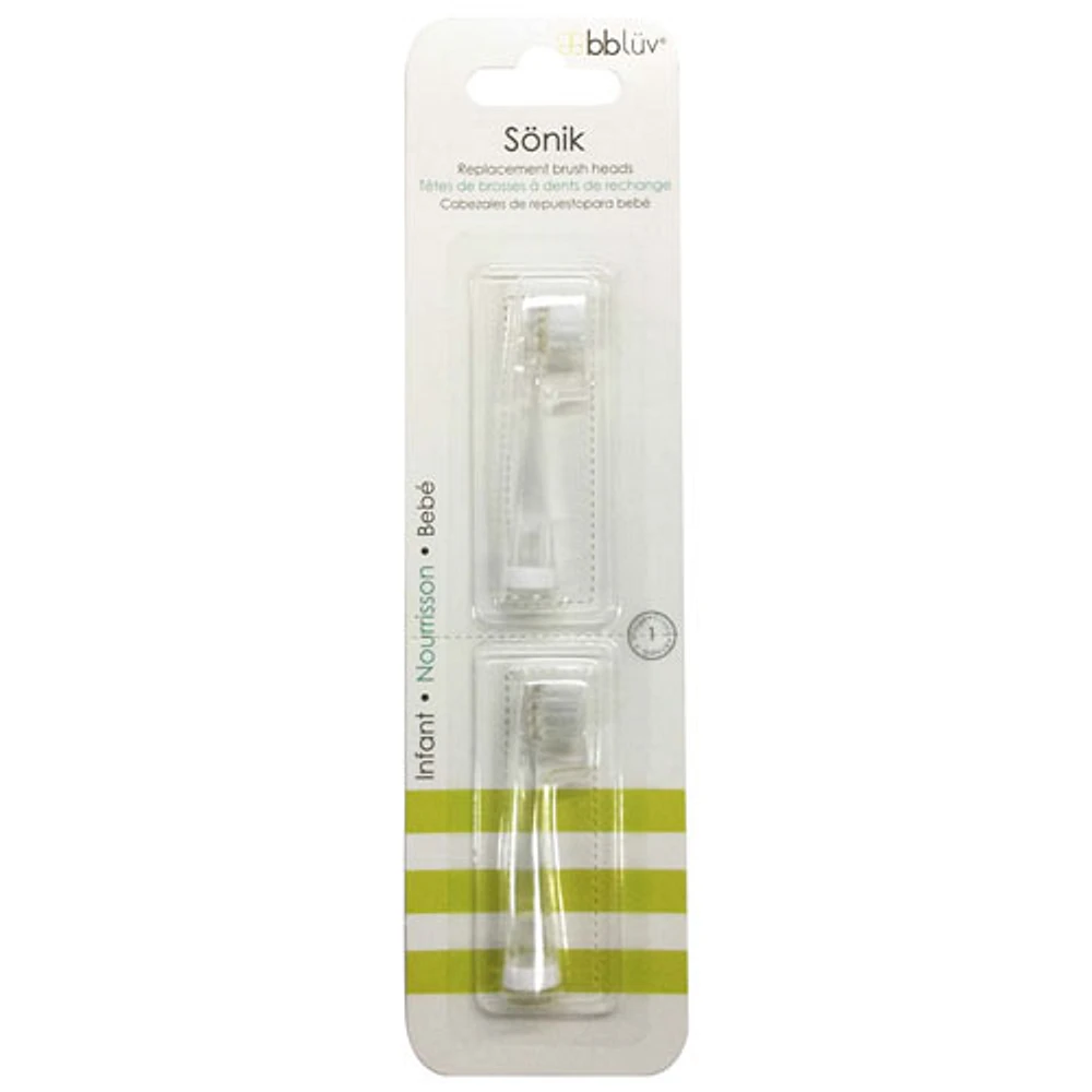 Têtes de rechange pour brosse à dents de bébé Sönik de bbluv, stade 1 (0 à 18 mois), paquet de 2