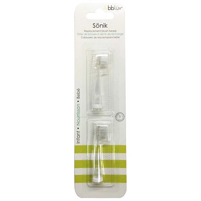 Têtes de rechange pour brosse à dents de bébé Sönik de bbluv, stade 1 (0 à 18 mois), paquet de 2
