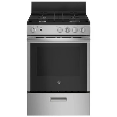 Boîte ouverte - Cuisinière au gaz autonome 2,9 pi³ 24 po de GE (JCGAS640RMSS) - Acier inoxydable - Endommagé