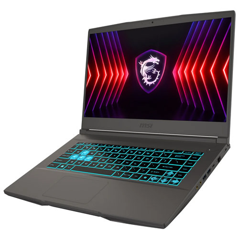 Portable de jeu Thin de 15,6 po de MSI - Gris cosmos (Core i7-13620H d'Intel/RAM 16 Go/SSD 512 Go/GeForce RTX 3050/Win 11)
