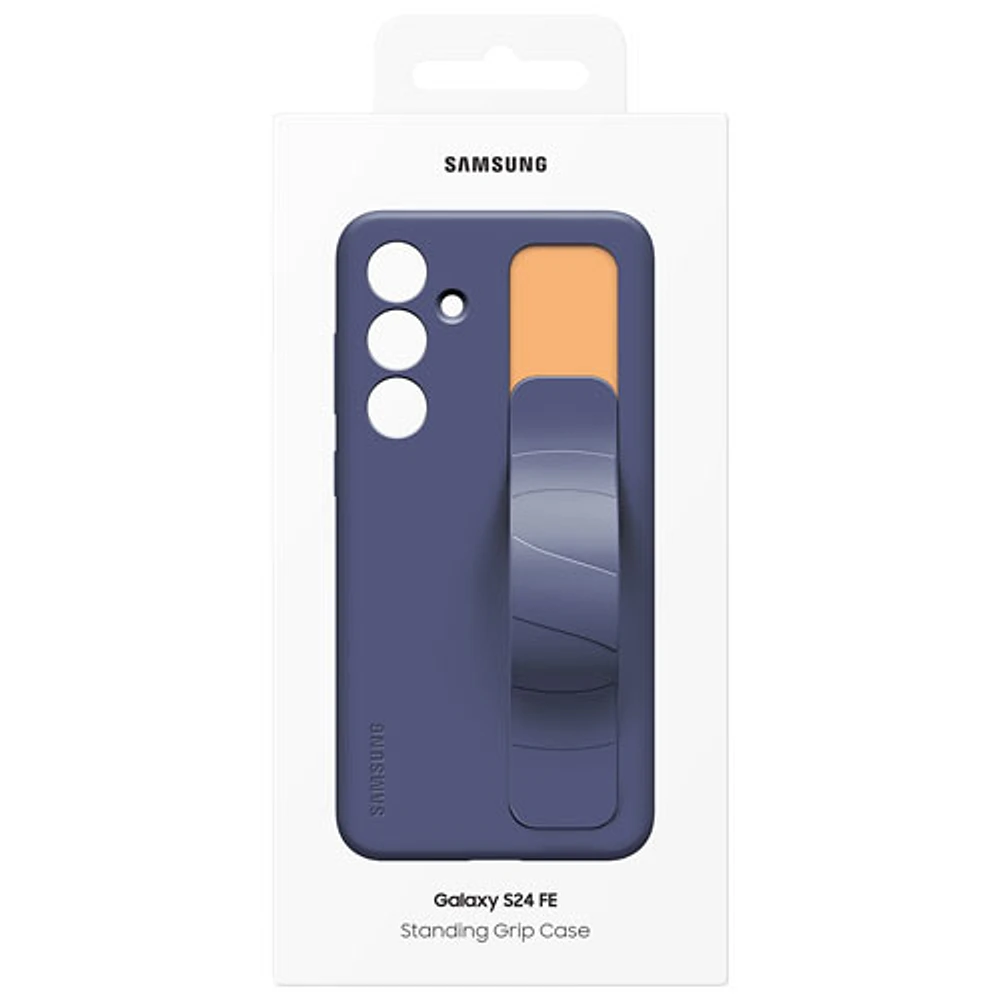 Samsung Grip Fitted Soft Shell Case with Stand for Galaxy S24 FE - Black