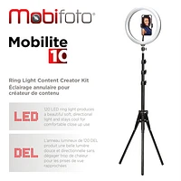 Anneau lumineux DEL de 10 po Mobilite de Mobifoto (MOBIRL10)