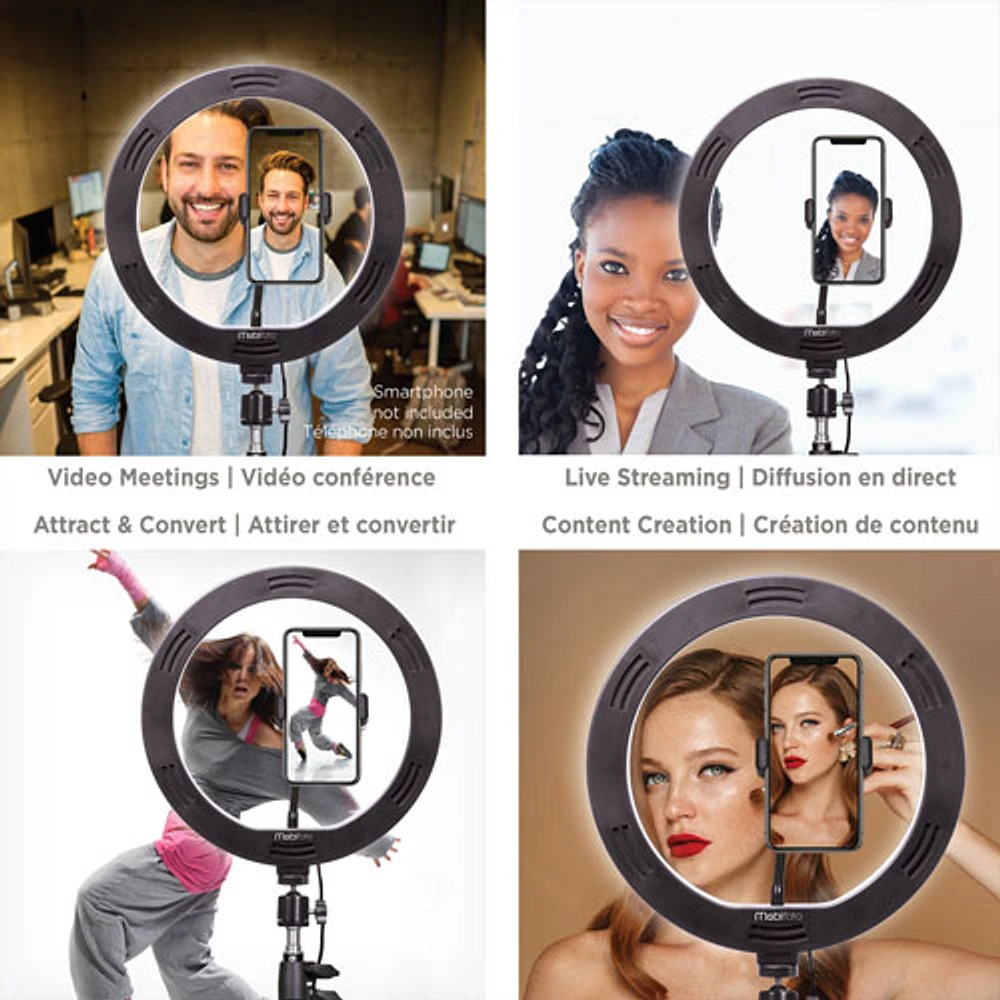 Anneau lumineux DEL de 10 po Mobilite de Mobifoto (MOBIRL10)