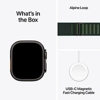 Apple Watch Ultra 2 (GPS + Cellulaire) avec boîtier de 49 mm en titane noir et bracelet Alpin vert foncé par TELUS - G - Financement mensuel
