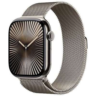 TELUS Apple Watch Series 10 (GPS + Cellular) 46mm Natural Titanium Case w/Natural Milanese Loop -/M- Monthly Financing