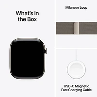TELUS Apple Watch Series 10 (GPS + Cellular) 46mm Natural Titanium Case w/Natural Milanese Loop -/M- Monthly Financing