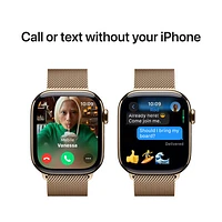 TELUS Apple Watch Series 10 (GPS + Cellular) 42mm Gold Titanium Case with Gold Milanese Loop-M/L-Monthly Financing