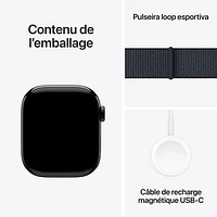 TELUS Apple Watch Series 10 (GPS + Cellular) 42mm Jet Black Aluminum Case with Ink Sport Loop - Monthly Financing