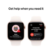 TELUS Apple Watch Series 10 (GPS + Cellular) 42mm Rose Gold Aluminum Case w/Light Blush Sport Band -/M- Monthly Financing