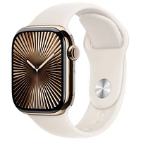 TELUS Apple Watch Series 10 (GPS + Cellular) 42mm Gold Titanium Case w/Starlight Sport Band -/M- Monthly Financing