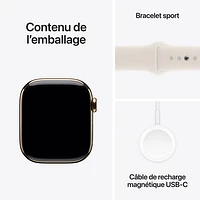 TELUS Apple Watch Series 10 (GPS + Cellular) 42mm Gold Titanium Case w/Starlight Sport Band -/M- Monthly Financing