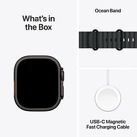 Apple Watch Ultra 2 (GPS + Cellulaire) avec boîtier de 49 mm en titane noir et bracelet océan noir par Rogers - Financement mensuel
