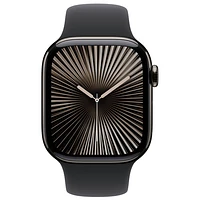 Rogers Apple Watch Series 10 (GPS + Cellular) 42mm Slate Titanium Case with Black Sport Band - S/M - Monthly Financing