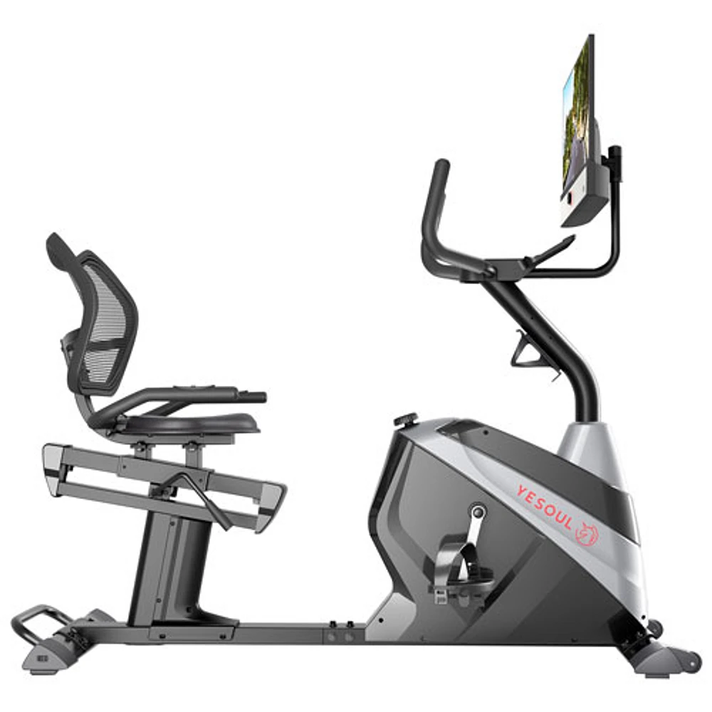 Vélo à position allongée J1 PLUS-T avec écran intelligent de 21,5 po de Yesoul