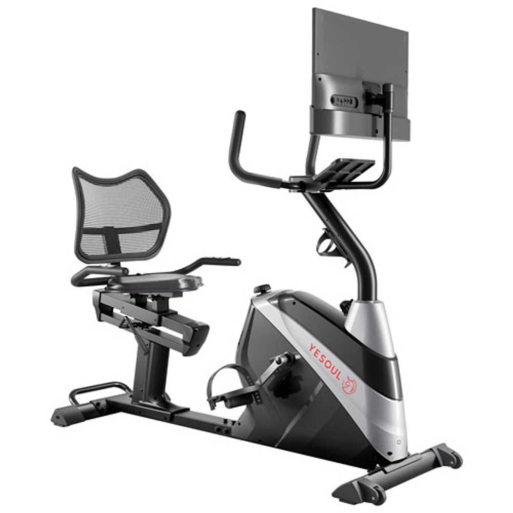 Vélo à position allongée J1 PLUS-T avec écran intelligent de 21,5 po de Yesoul