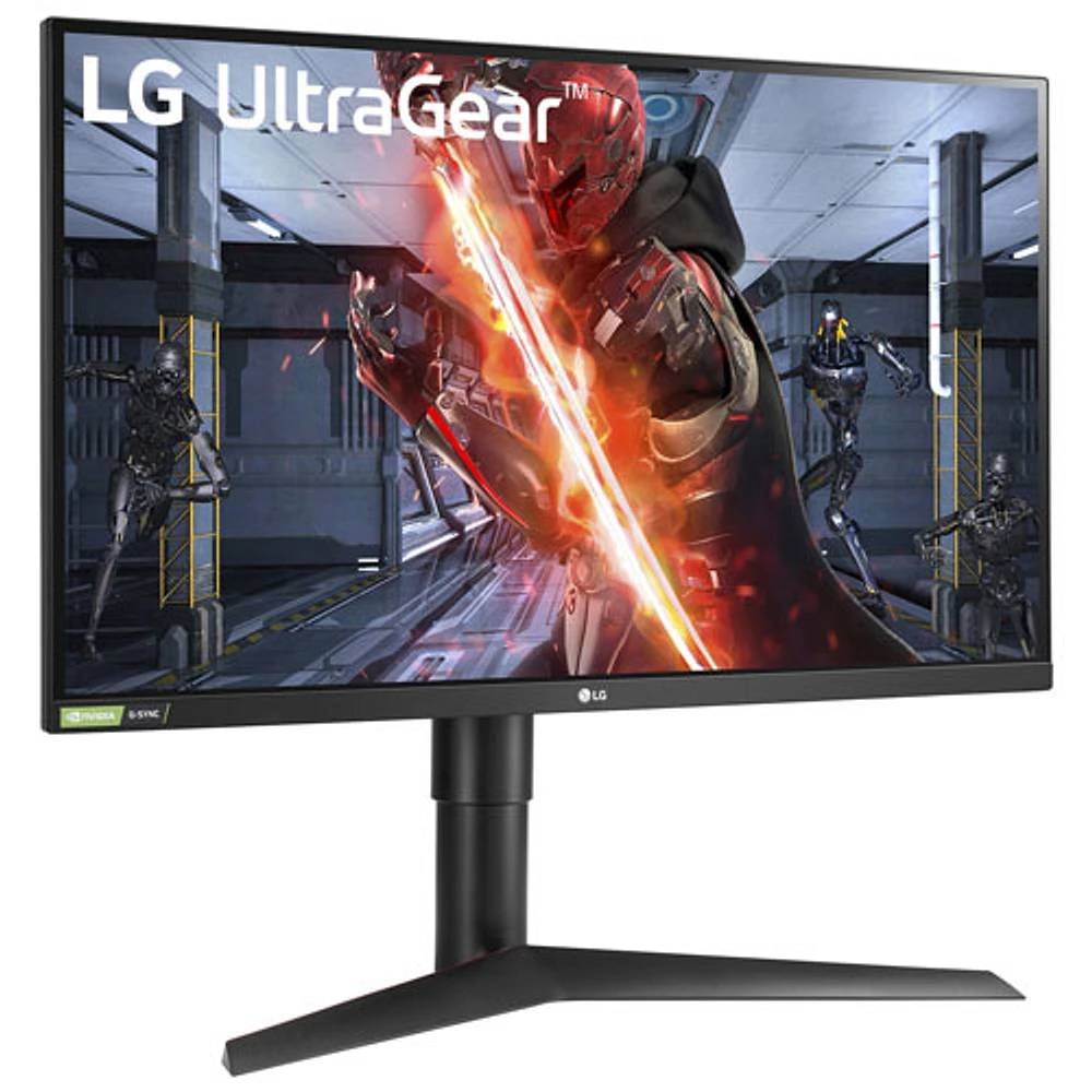 Moniteur de jeu G-Sync FreeSync DEL IPS QHD 144 Hz 27 po UltraGear de LG avec temps de réponse de 1 ms gris à gris (27GL83A-B) - Noir mat