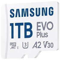 Carte mémoire microSDXC UHS-I de 160 Mo/s et 1 To Evo Plus de Samsung avec adaptateur SD