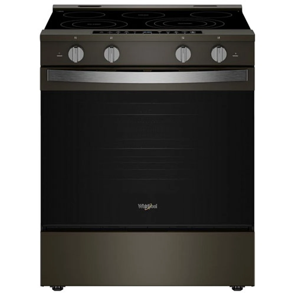 Cuisinière électrique autonettoyante encastrable et friture à l'air chaud 5,3 pi³ 31 po de Whirlpool (YWSES7530RV) - Noir sur inox