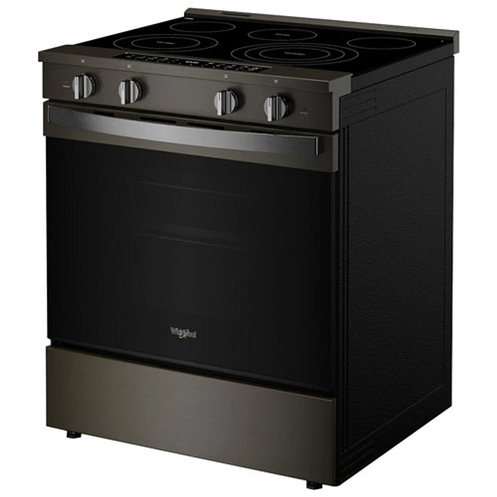 Cuisinière électrique autonettoyante encastrable et friture à l'air chaud 5,3 pi³ 31 po de Whirlpool (YWSES7530RV) - Noir sur inox