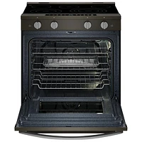 Cuisinière électrique autonettoyante encastrable et friture à l'air chaud 5,3 pi³ 31 po de Whirlpool (YWSES7530RV) - Noir sur inox