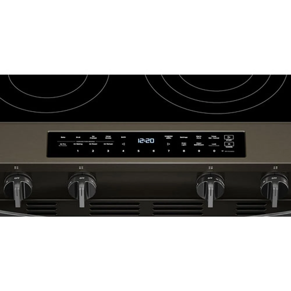 Cuisinière électrique autonettoyante encastrable et friture à l'air chaud 5,3 pi³ 31 po de Whirlpool (YWSES7530RV) - Noir sur inox