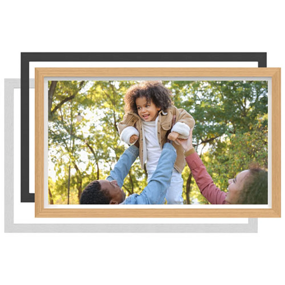 FotoStream 21.5" Digital Photo Frame with Interchangeable Frames (FS-WPF04EF) - Oak/Black