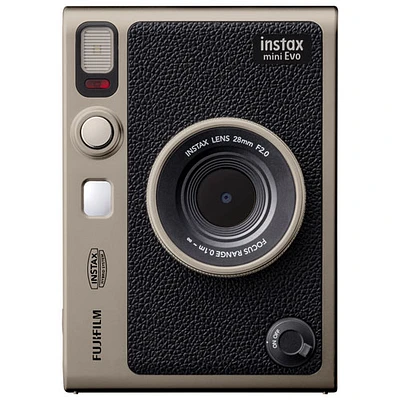 Ensemble avec appareil photo instantané Instax Mini Evo édition 90e anniversaire de Fujifilm - Doré titane