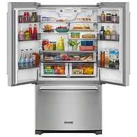 KitchenAid 36" 20 Cu. Ft. French Door Refrigerator with Water Dispenser (KRFC136RPS) - Stainless Steel