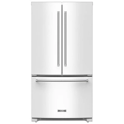 Réfrigérateur deux portes 20 pi³ 36 po avec distributeur d'eau de KitchenAid (KRFC136RWH) - Blanc