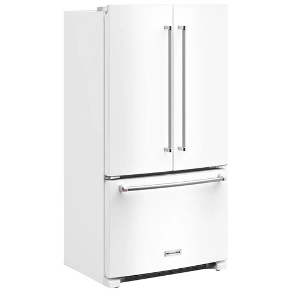 Réfrigérateur deux portes 20 pi³ 36 po avec distributeur d'eau de KitchenAid (KRFC136RWH) - Blanc