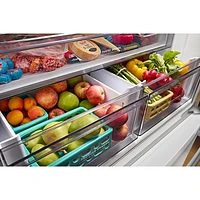 Réfrigérateur deux portes 20 pi³ 36 po avec distributeur d'eau de KitchenAid (KRFC136RWH) - Blanc