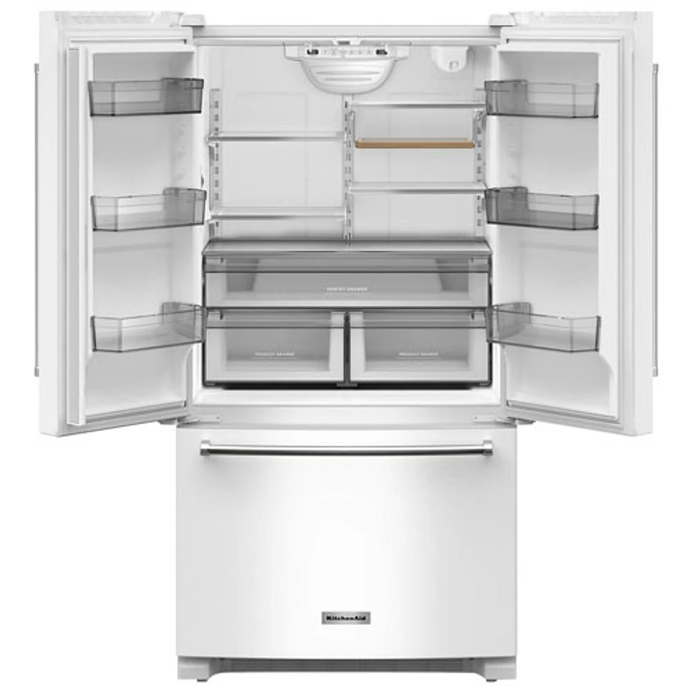 Réfrigérateur deux portes 20 pi³ 36 po avec distributeur d'eau de KitchenAid (KRFC136RWH) - Blanc