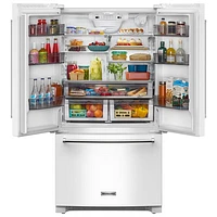 Réfrigérateur deux portes 20 pi³ 36 po avec distributeur d'eau de KitchenAid (KRFC136RWH) - Blanc