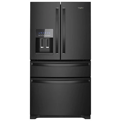 Réfrigérateur 2 portes 24,5 pi³ 36 po avec distributeur glaçons/eau de Whirlpool (WRMF3636RB) - Noir