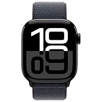 Apple Watch Series 10 (GPS + Cellulaire) avec boîtier de mm en aluminium noir de jais et bracelet sport encre par Virgin Plus