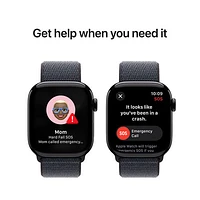 Apple Watch Series 10 (GPS + Cellulaire) avec boîtier de mm en aluminium noir de jais et bracelet sport encre par Virgin Plus