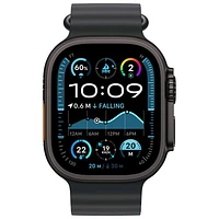 Apple Watch Ultra 2 (GPS + Cellulaire) avec boîtier de 49 mm en titane noir et bracelet Océan noir par Freedom Mobile - Paiement Balance mensuel