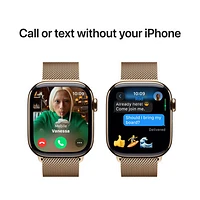 Apple Watch Series 10 (GPS + Cellulaire) avec boîtier de mm en titane doré et bracelet milanais doré par Freedom Mobile - Moyen/Grand
