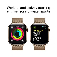 Apple Watch Series 10 (GPS + Cellulaire) avec boîtier de mm en titane doré et bracelet milanais doré par Freedom Mobile - Moyen/Grand