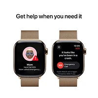 Apple Watch Series 10 (GPS + Cellulaire) avec boîtier de mm en titane doré et bracelet milanais doré par Freedom Mobile - Moyen/Grand