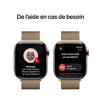 Apple Watch Series 10 (GPS + Cellulaire) avec boîtier de mm en titane doré et bracelet milanais doré par Freedom Mobile - Moyen/Grand