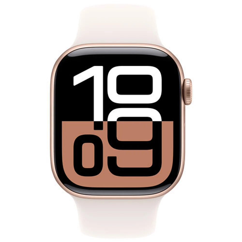 Freedom Mobile Apple Watch Series 10 (GPS+Cellular) 42mm Rose Gold Aluminum Case w/Light Blush Sport Band-S/M-Monthly Tab Payment