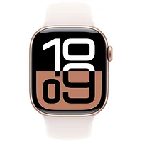 Freedom Mobile Apple Watch Series 10 (GPS+Cellular) 42mm Rose Gold Aluminum Case w/Light Blush Sport Band-S/M-Monthly Tab Payment