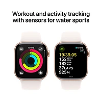 Freedom Mobile Apple Watch Series 10 (GPS+Cellular) 42mm Rose Gold Aluminum Case w/Light Blush Sport Band-S/M-Monthly Tab Payment