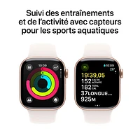 Freedom Mobile Apple Watch Series 10 (GPS+Cellular) 42mm Rose Gold Aluminum Case w/Light Blush Sport Band-S/M-Monthly Tab Payment