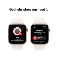 Freedom Mobile Apple Watch Series 10 (GPS+Cellular) 42mm Rose Gold Aluminum Case w/Light Blush Sport Band-S/M-Monthly Tab Payment