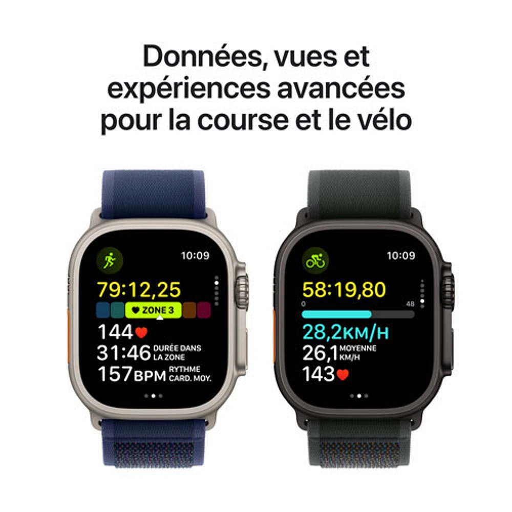 Apple Watch Ultra 2 (GPS + Cellulaire) avec boîtier de 49 mm en titane noir et bracelet milanais en titane noir par Freedom Mobile - Grand - Paiement Balance mensuel