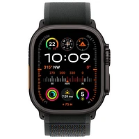 Apple Watch Ultra 2 (GPS + Cellulaire) avec boîtier de 49 mm en titane noir et bracelet Sentier noir par Freedom Mobile - Moyen/Grand - Paiement Balance mensuel