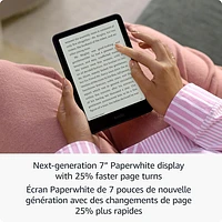 Amazon Kindle Paperwhite (12th Generation) 16GB 7" Digital eBook Reader with Touchscreen (SA568B) - Black